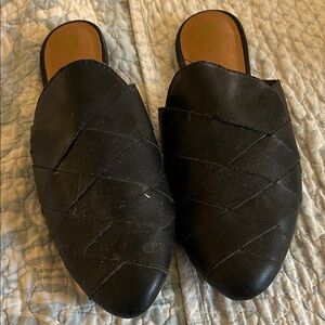 Slides dark blue. Man made